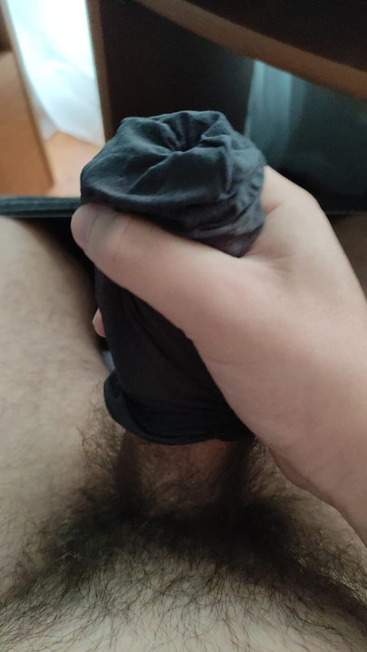 Cum in mom's smelly nylon sock