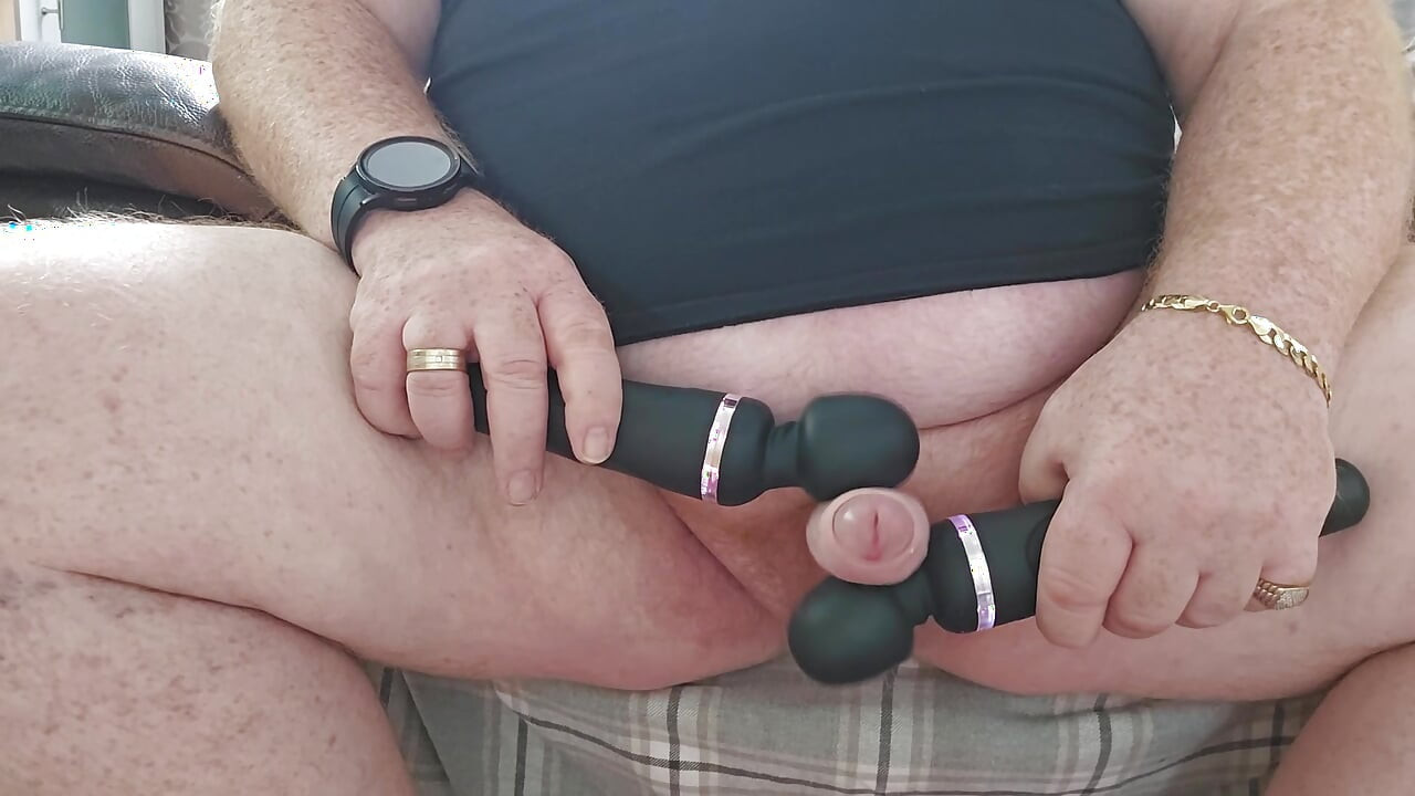 Daddy Teases Himself with Toys