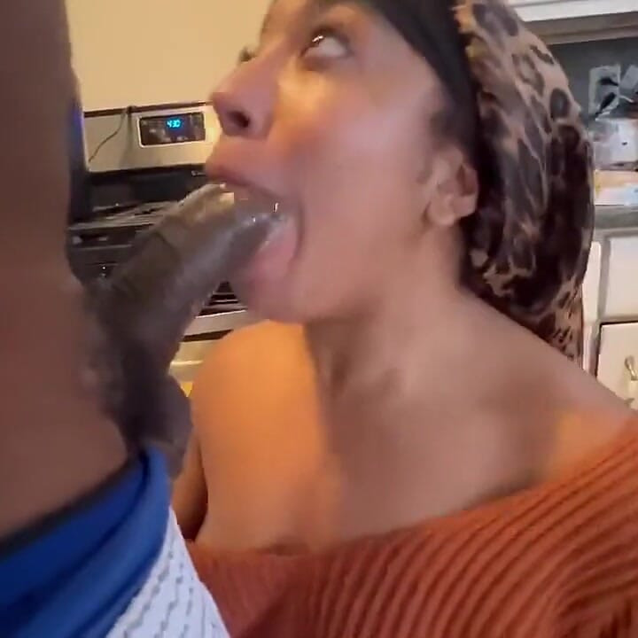 BBC Blowjob in the Kitchen