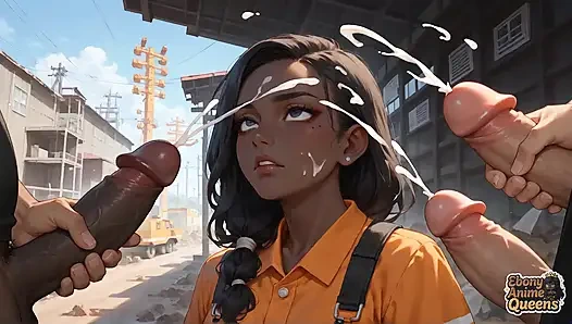 A Mesmerizing Black Goddess with Pleasure Button Hair Accessories Sizzles in a Dark-hued XXX Flick on a Sun-drenched