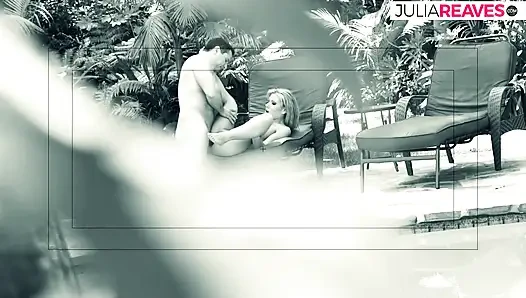 Hot girl eats cum after sucking and riding a huge cock ooutdoors
