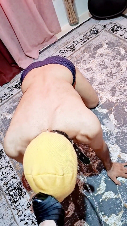 Part 3  Foot on His Back, Collar On, Laughing While I Humiliate My Slave | Clip 1