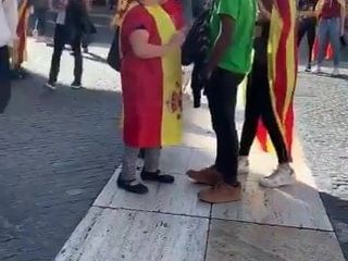 Fascist and racist aggression today, Barcelona.