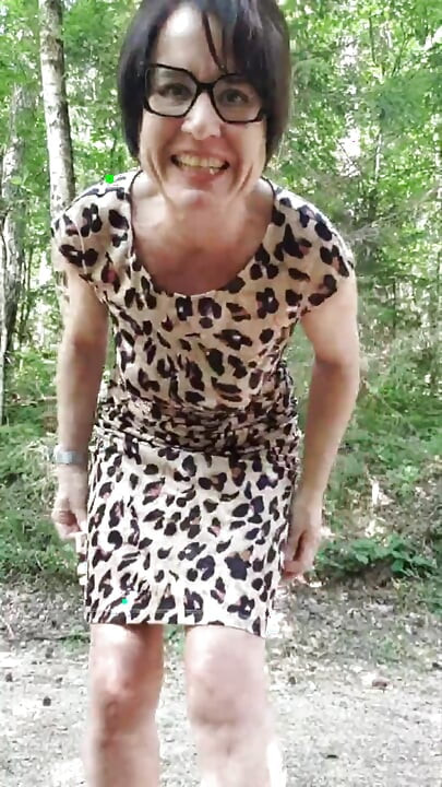 Julie strips naked outside and squirts