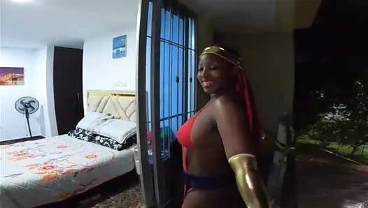 I Kept Hearing Someone On The Balcony SurprisinglyIt Is a Sexy Black Wonder Woman Gave Her Cute Ass a Tour of My Condo - Jhodez1