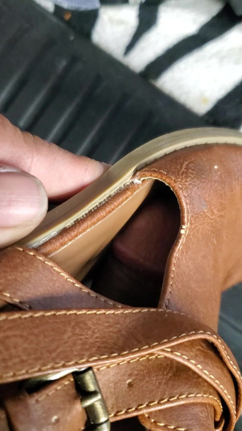 mechanic found one shoe in back of cargo underneath stuff