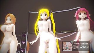 Mmd r18 mian, riho, amane, nonono danza fantasma cagna eroe 3d hentai