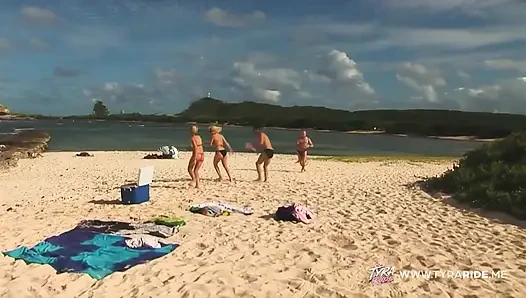 Blonde MILF Rides Hard on Beach and Bedroom for Intense