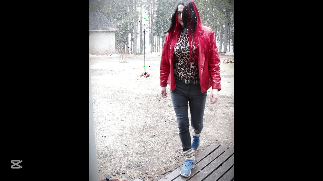 Little walk in snowfall