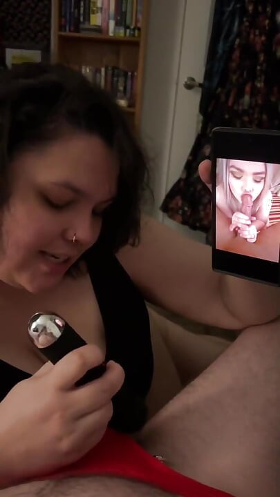 Kyskhets Cuck erting! Dirty Talk Sph og viser ham bilder av meg med oksen min! Vibrator stimulerende