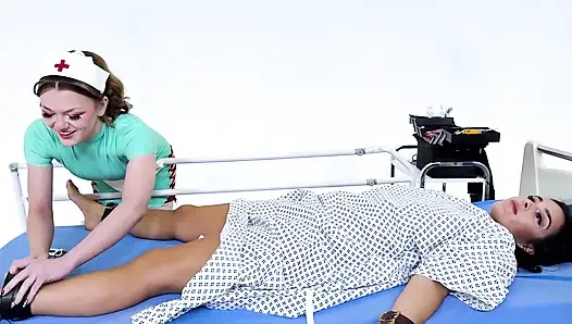 Latex Medical Play: Latina in Restraints, Gagged and Made to Orgasm (hd + Bts)