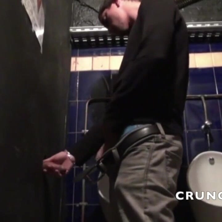 Slut sucked cock in glory holes in toilets
