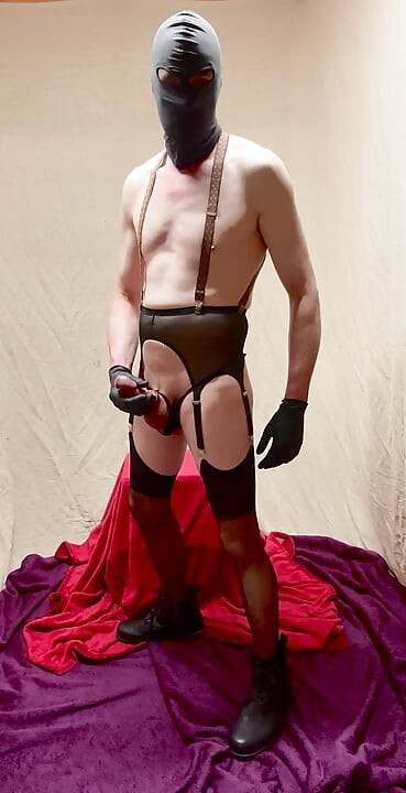 Silk Stockings And Garter Belt With Chest Braces