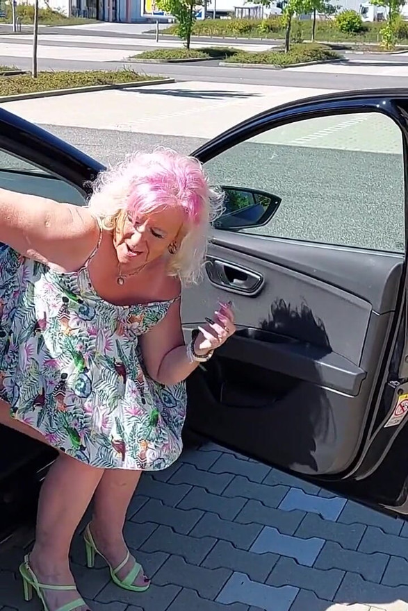 Granny Horny in the Car!