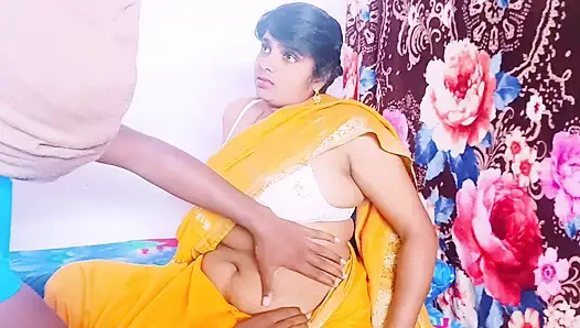 Hintli üç aylık hamile kadın maalesef kocasının erkek kardeşinin büyük yarağını sikiyor. Telugu edepsizce konuşuyor.