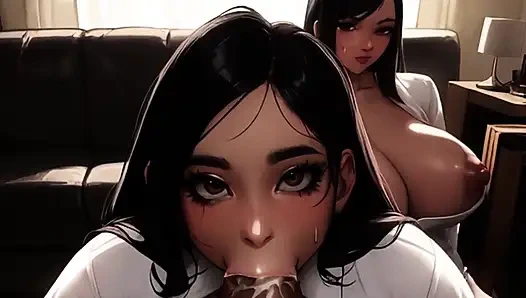 Korean Stepdaughter & Stepmom Share Black Stepdad's BBC