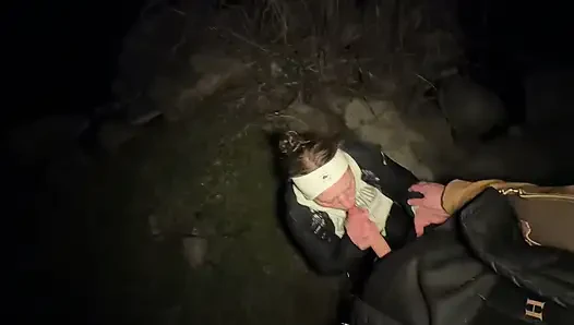 Horny Wife Sneaks Away from Camp to Get Fucked by Big Dick