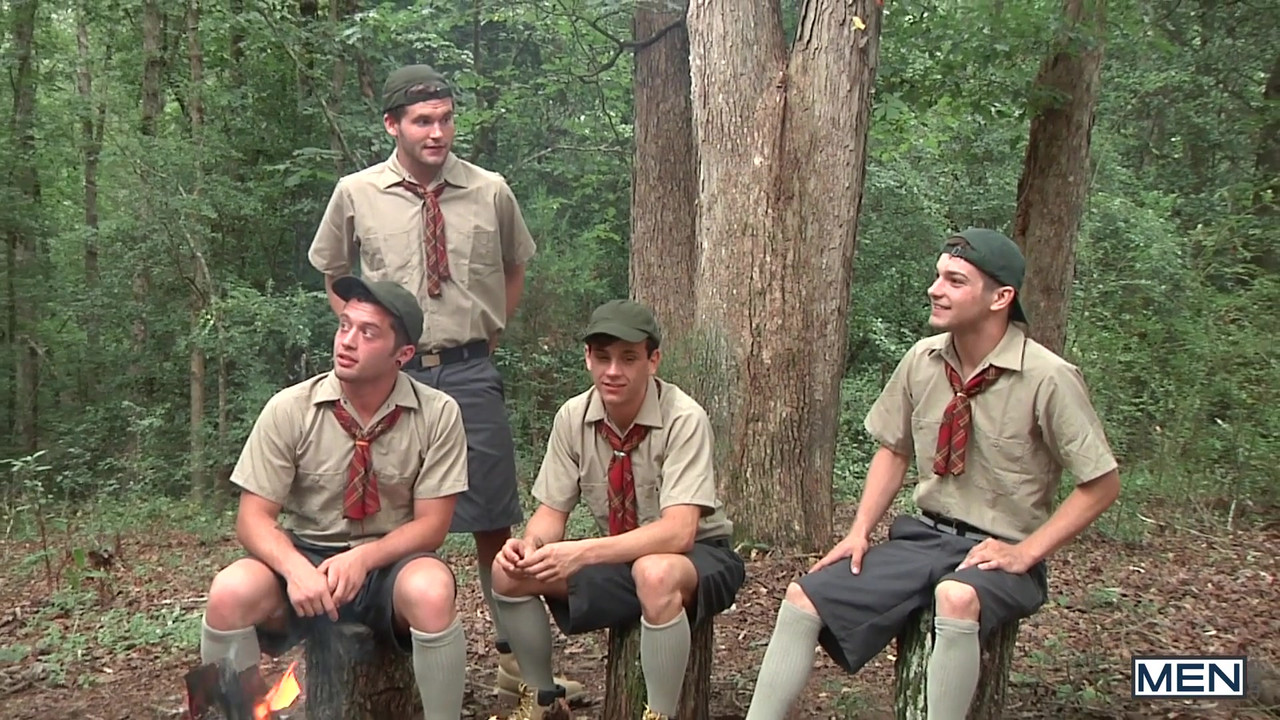 TWINKPOP - A Group Of Scouts Meets In The Middle Of The Woods To Have An Orgy With Their Scout Leader
