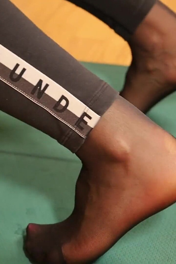 Nylon Feet After Sneakers Workout