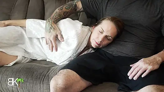 Mommy and Stepson Share a Couch! Aitsf230407