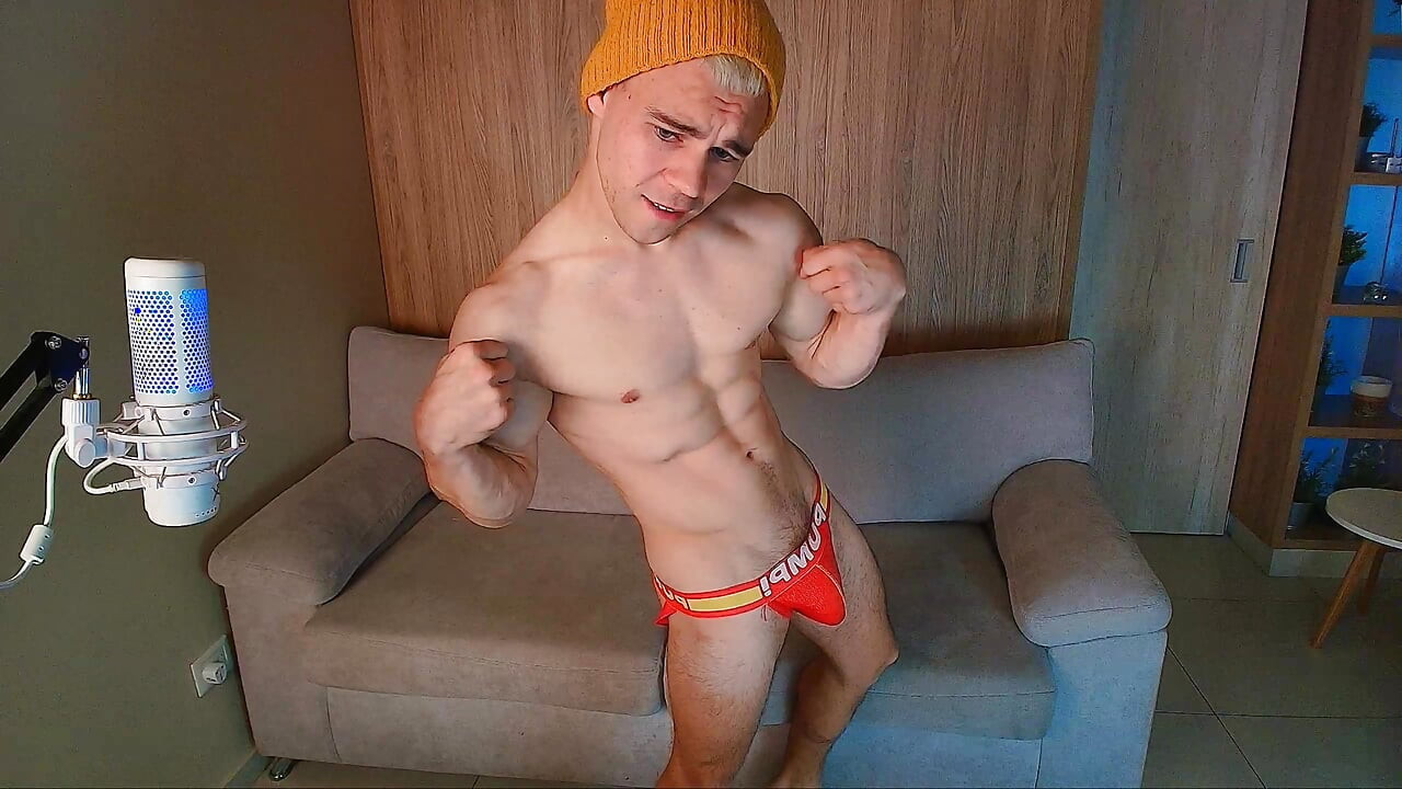 A Handsome Russian Guy Showing off His Muscles and Ass
