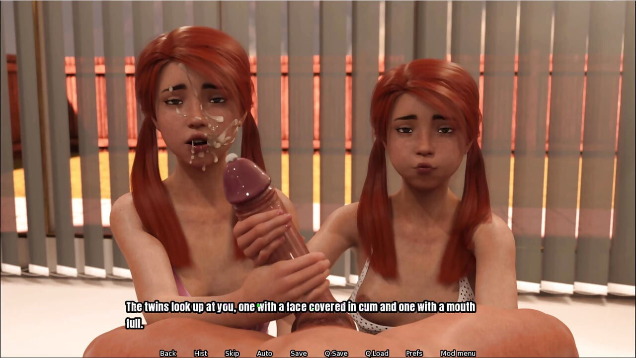Grandma's house: I gave the 18 years twinnies a cum facial