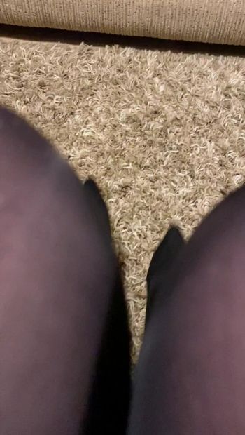 Walking in shiny tights and new heels 