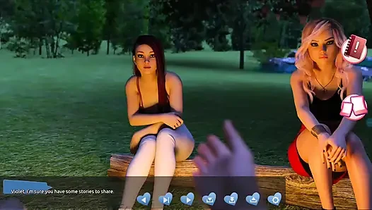 Helping the hotties # 4 - Johanne wachte an einem baum gefesselt auf und so ... Ave him einen blowjob... Belle und Stacy spielten miteinander.