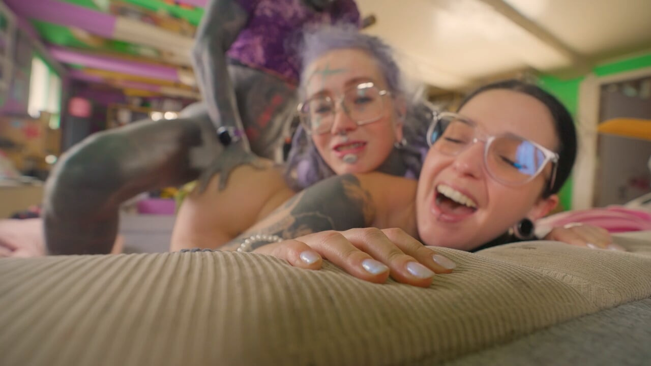 Thick Goth Chick's Anal POV Threesome With My Tattooed Cock