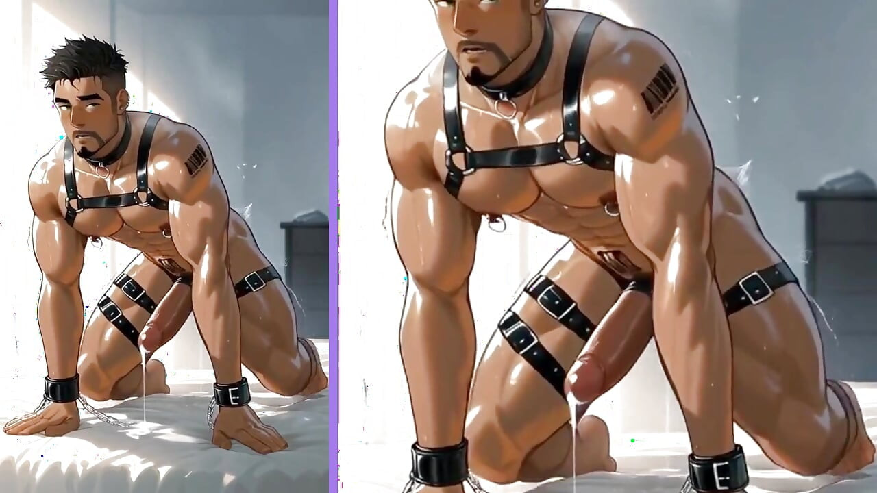 Homopoikaystävällinen intensiivinen ja syvä iso öljytty anaaliperse. Kokoelma Hentai 3D Animaatio