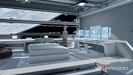 Nexus-3, орбитальная станция Метео делает грязный минет, глубокую глотку и жесткий трах задницы раком до спермы на сиськах