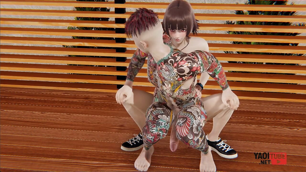 Yaoi - Guy with a Fully Tattooed Body Fucked by Twink