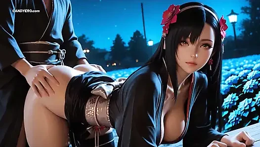 ИИ генерируемая Tifa Lockhart секс с окончательной фантазией в Развратном гардне
