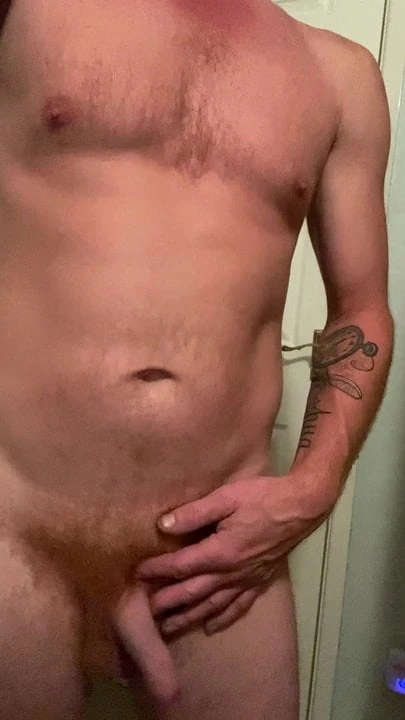 Ginger guy swinging cock