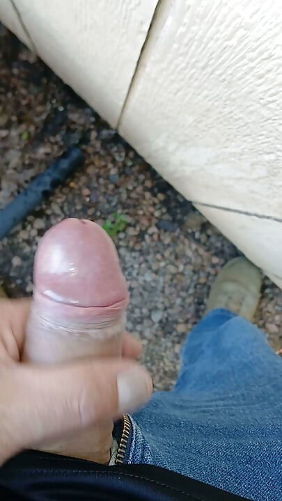 Pissing and jerk off outside