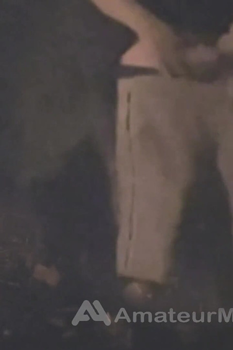 Amateur Straight Boy Caught Pissing in a Park, at Night