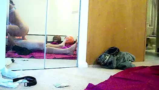 I try so hard to take this huge uncut cock all the way inside me and down my throat, this is also my first ever creampie!