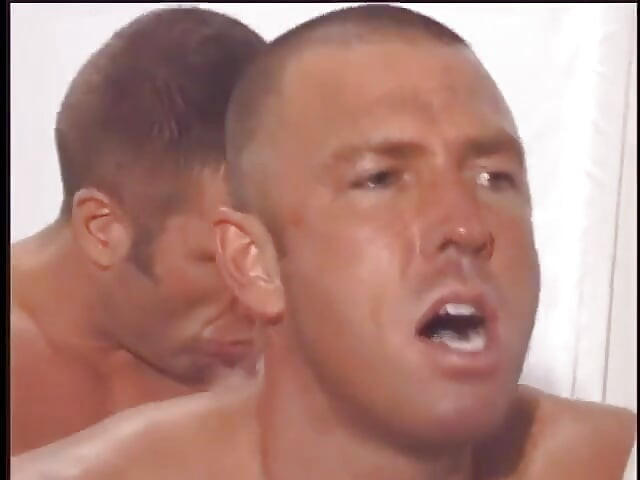 Two hot muscular guys naked on an extrange place anal sex