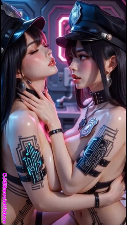 Cyberpunk police control room (Ai animation) | Clip 1