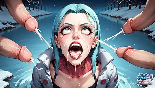 Orgasme berkerudung crimson di puncak salju