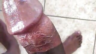 watch Big black cock going from soft to fully erect