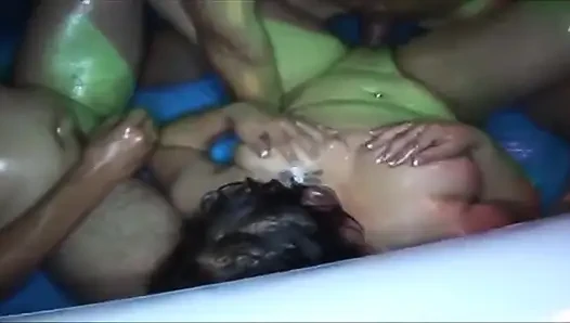 Slime-drenched Mature Babes in Wild Group Orgy Fingering Frenzy