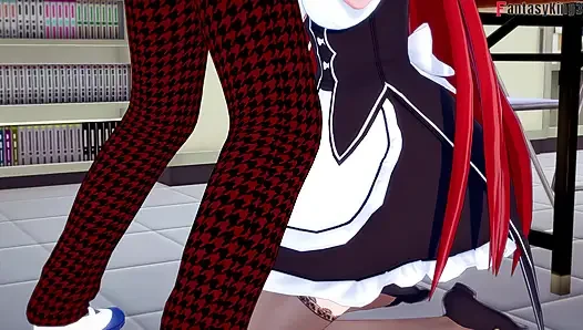 Косплей секс с горничной Rias Gremory - БЕЗУМИЕ- СЕРИЯ-НИМФО-ТРАХ