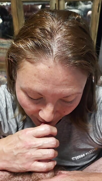 Dirty talking milf while sucking cock talks about why she likes sucking dick and how she wants guys lined up to for a blowjob