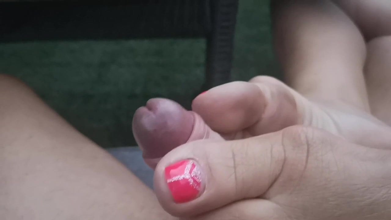 Outdoor footjob