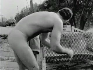 Gay vintage dos anos 50 - lavagem de cowboy