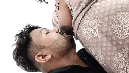 StepSister is kissing her stepbrother and stepbrother is sucking his sister's boobs. - Boobs sucking video