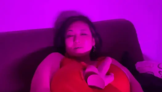 Helping a married woman masturbate using a dildo