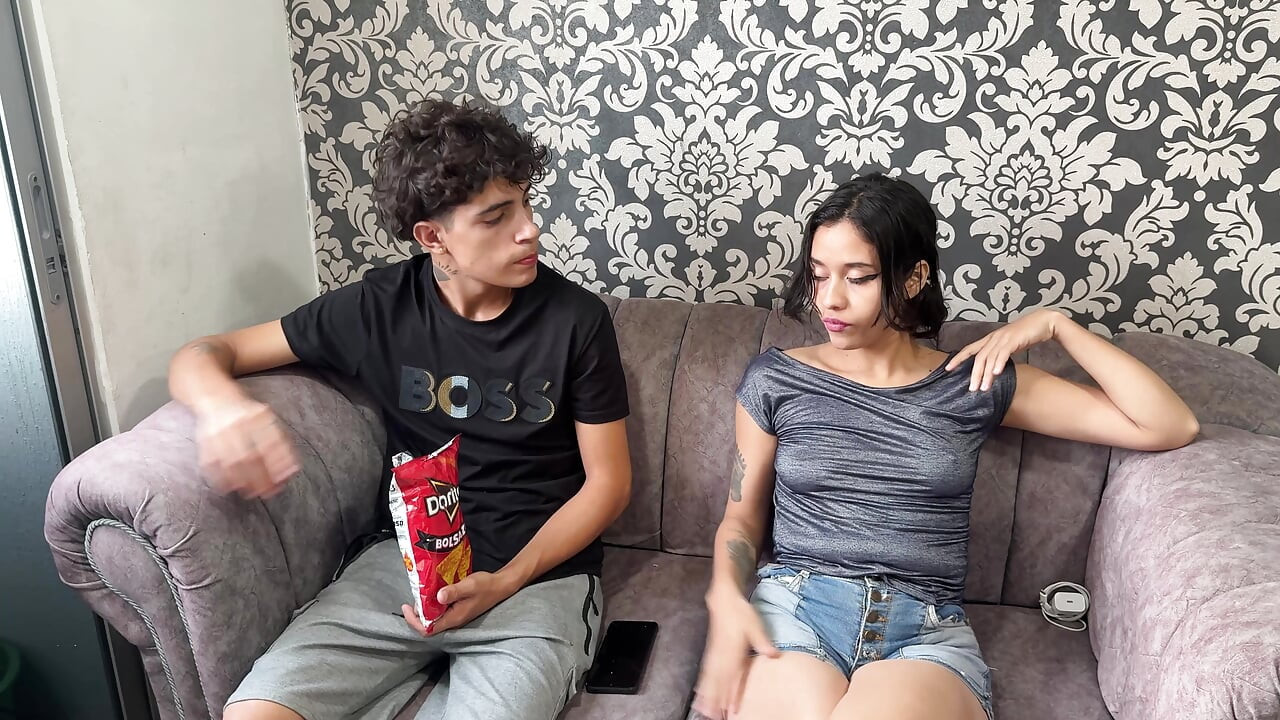 I discover my stepsister having lesbian sex with my girlfriend and I join them for a rich threesome.