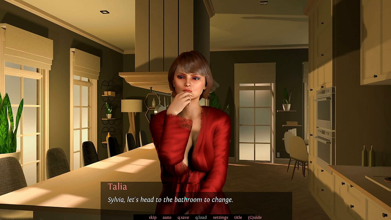 In haar service v0.96 - deel 7 - meesteres Talia had seks recht voor onze ogen, en verleidde ons in de swinger lifestyle